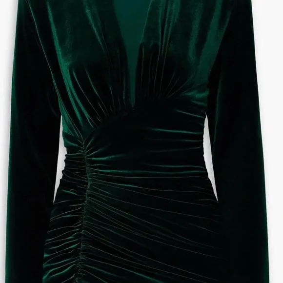alexandre vauthier ruched velvet mini dress ALEXANDRE VAUTHIER 193DR1102 Off-the-shoulder Ruched Velvet Mini Dress Black F36